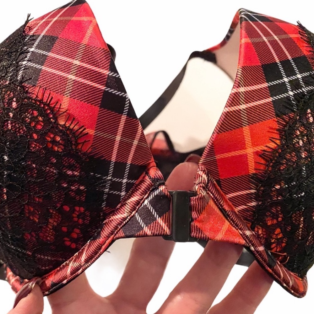 Victoria’s Secret Very Sexy Red Plaid Push Up Bra - Size 32 DDD - Picture 11 of 14